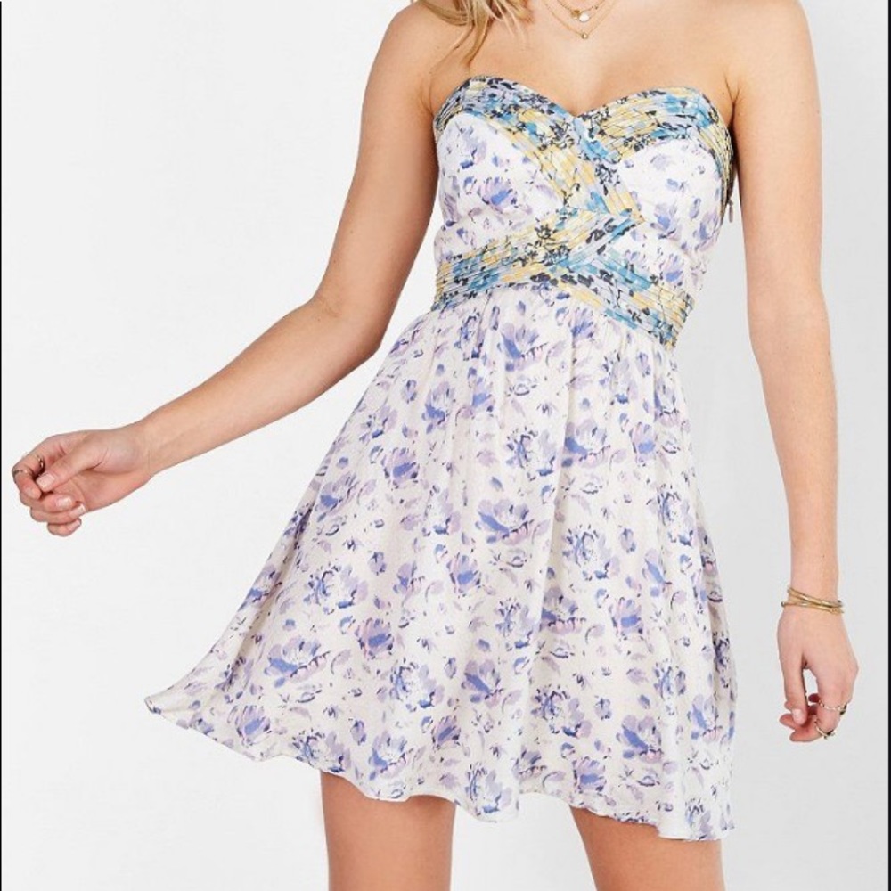 Urban Outfitters Floral Strapless Dress